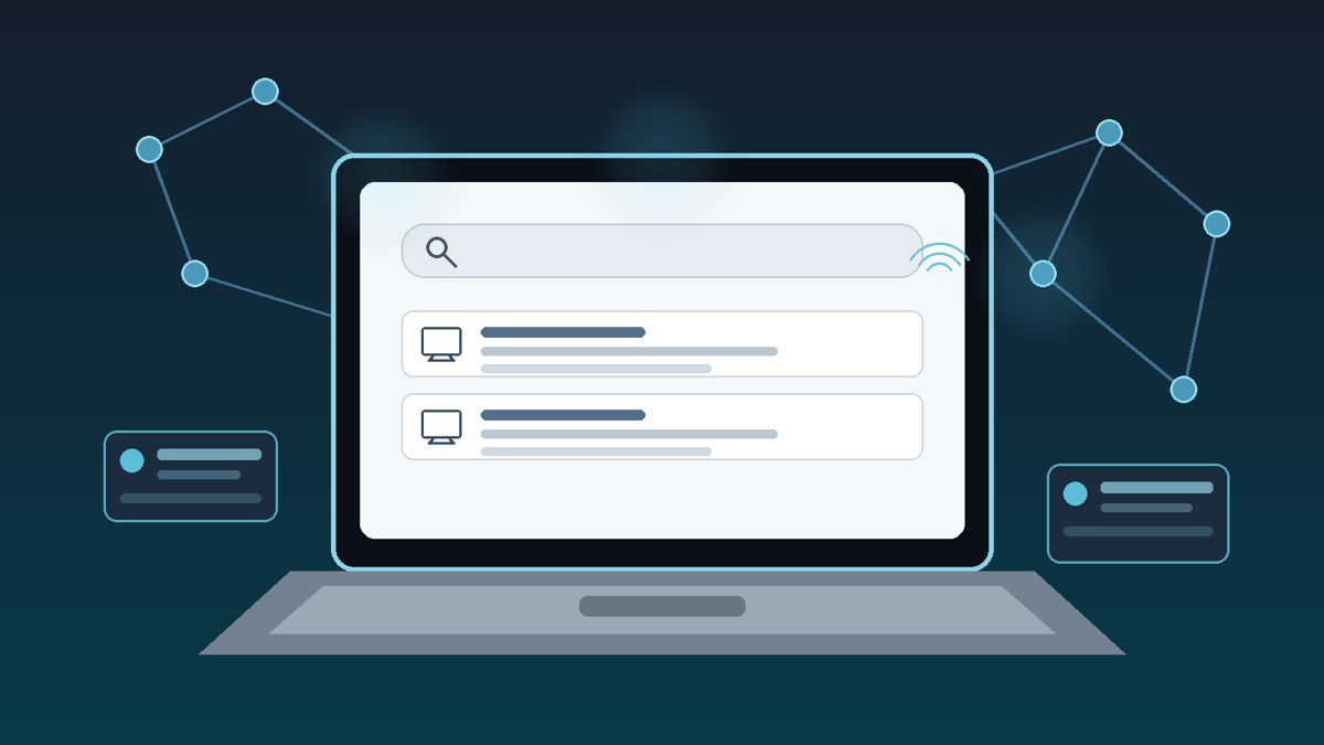 Illustration of ServiceNow AI Search displaying CMDB computer results